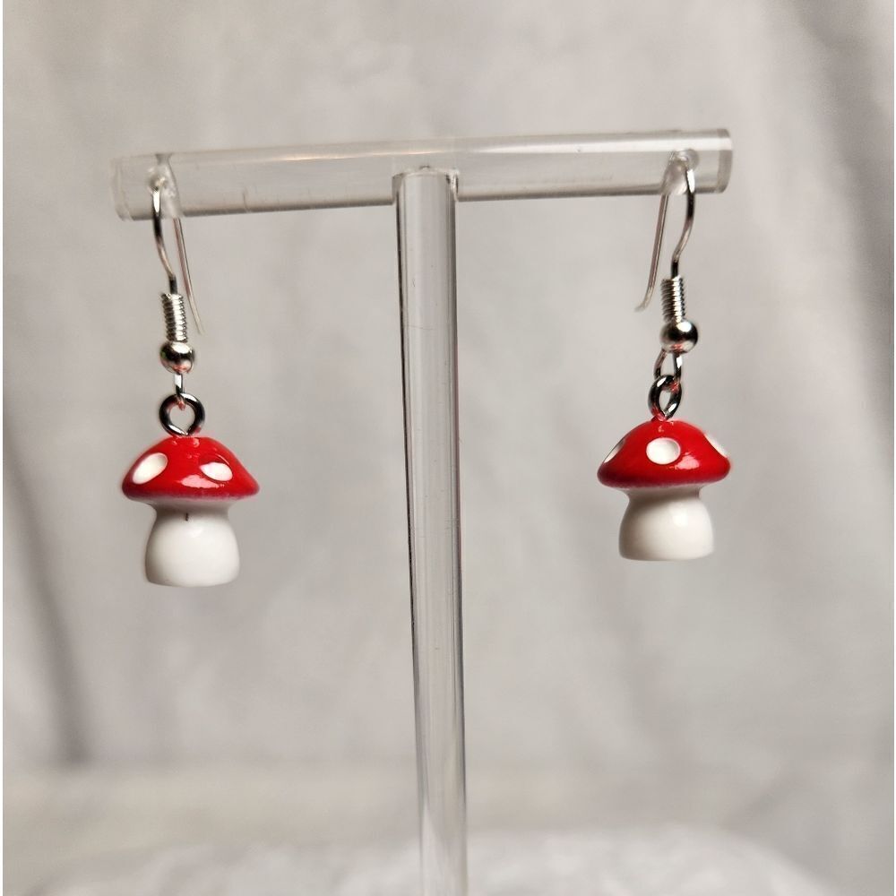 New! Handmade Earrings by Karen's Bling'n Things! Mushrooms!